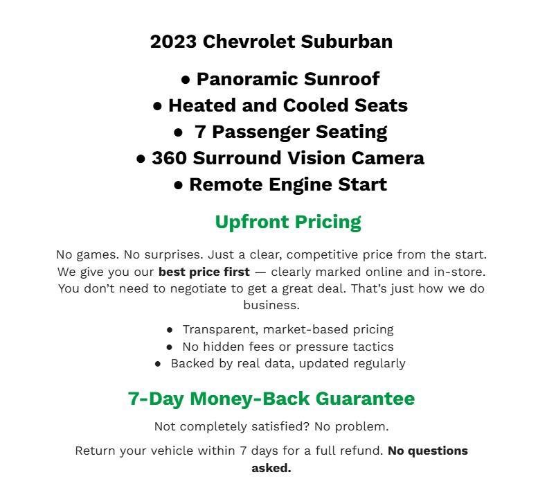 Used 2023 Chevrolet Suburban RST w/ Luxury Package AWD/4WD image 2