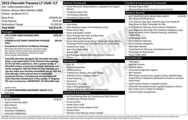 Certified 2023 Chevrolet Traverse LT w/ LPO, Floor Liner Package AWD/4WD image 29