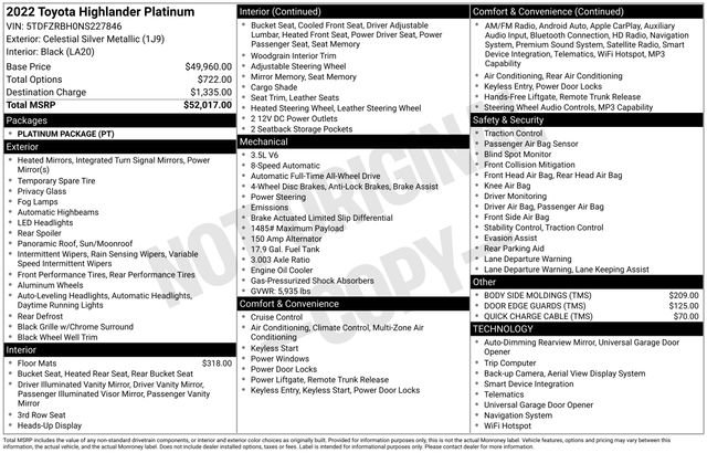 Used 2022 Toyota Highlander Platinum image 8