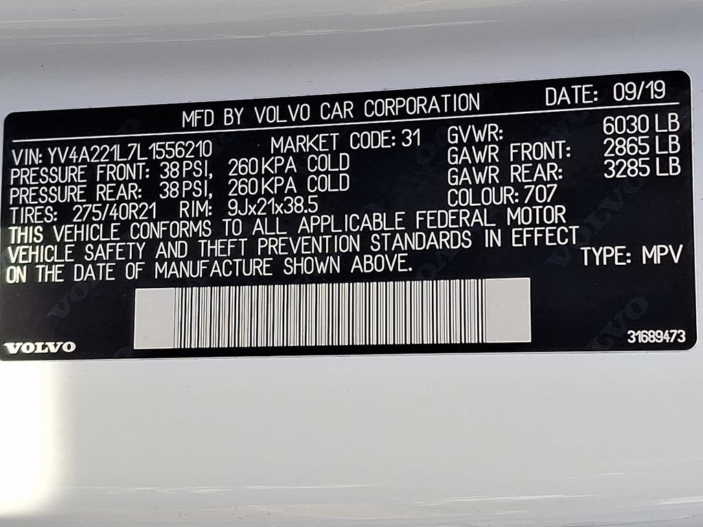 Used 2020 Volvo XC90 T6 Inscription w/ Protection Package Premier AWD/4WD image 29