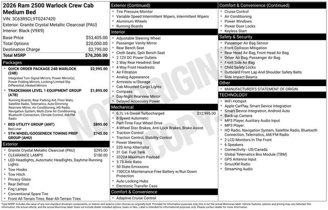 New 2026 RAM 2500 Warlock AWD/4WD image 4