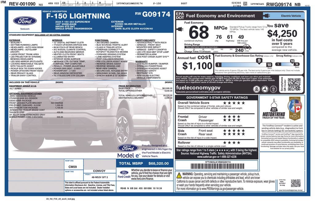 Certified 2024 Ford F150 Lightning XLT w/ Max Trailer Tow Package AWD/4WD image 47