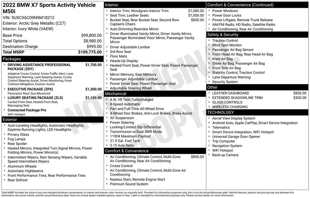 Used 2022 BMW X7 M50i image 54