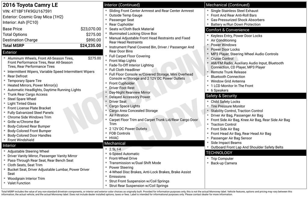 Used 2016 Toyota Camry LE image 12