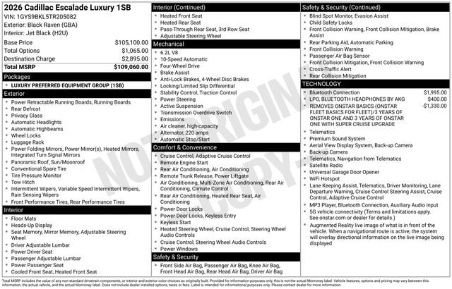 Used 2026 Cadillac Escalade Luxury AWD/4WD image 1