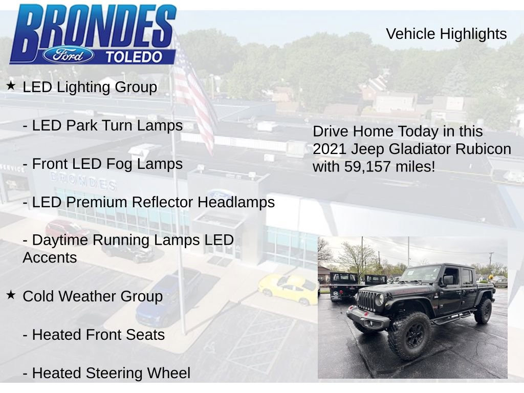 Used 2021 Jeep Gladiator Rubicon w/ Dual Top Group AWD/4WD image 11