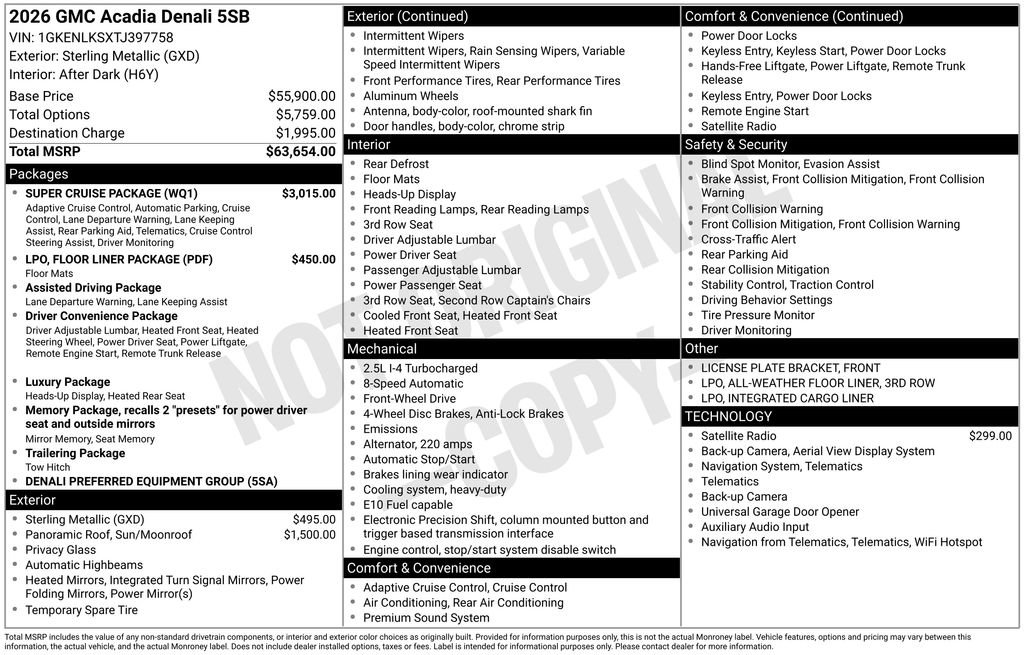 New 2026 GMC Acadia Denali w/ Super Cruise Package FWD image 44