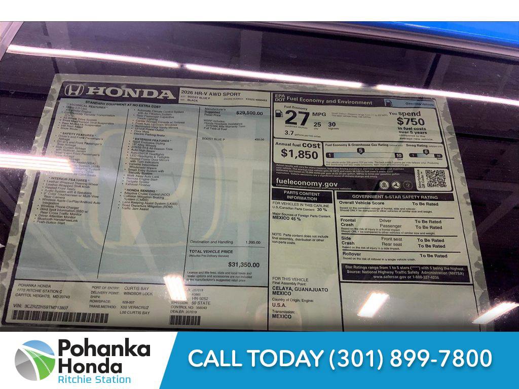 New 2026 Honda HR-V Sport image 22