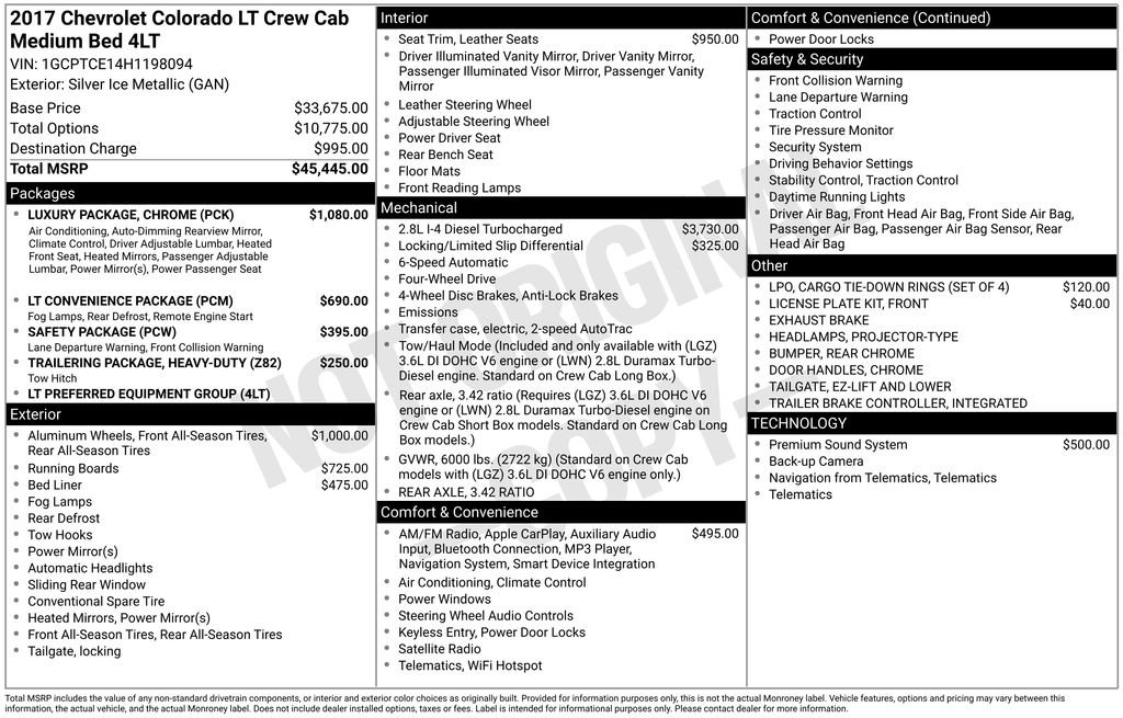 Used 2017 Chevrolet Colorado LT w/ Luxury Package, Chrome image 11