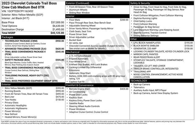 Used 2023 Chevrolet Colorado Trail Boss w/ Technology Package image 5