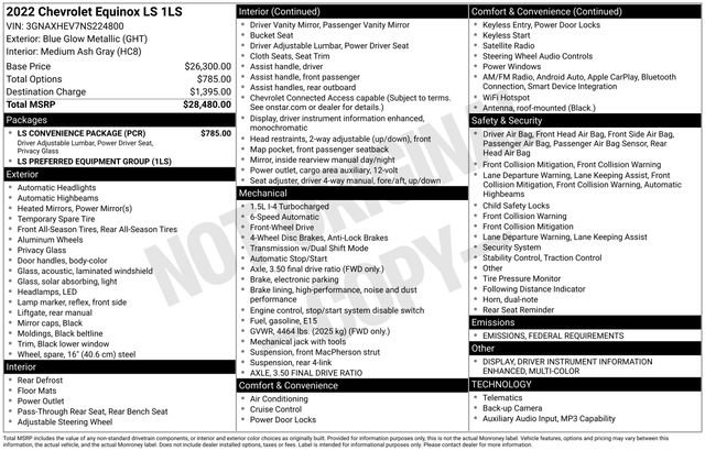 Certified 2022 Chevrolet Equinox LS w/ LS Convenience Package image 41