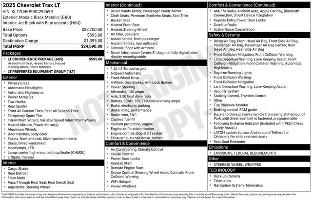 New 2025 Chevrolet Trax LT w/ LT Convenience Package image 4