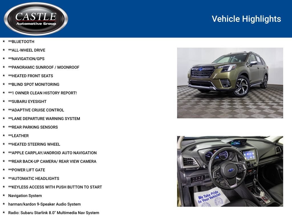 Used 2023 Subaru Forester Touring w/ Popular Package #3 AWD/4WD image 3