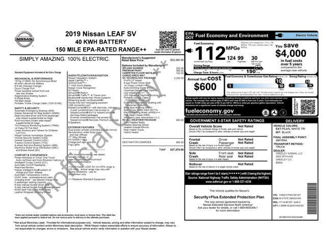 Used 2019 Nissan Leaf SV w/ SV Technology Package FWD image 4