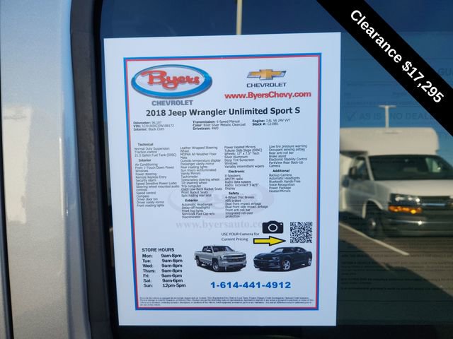 Used 2018 Jeep Wrangler Unlimited Sport S image 10
