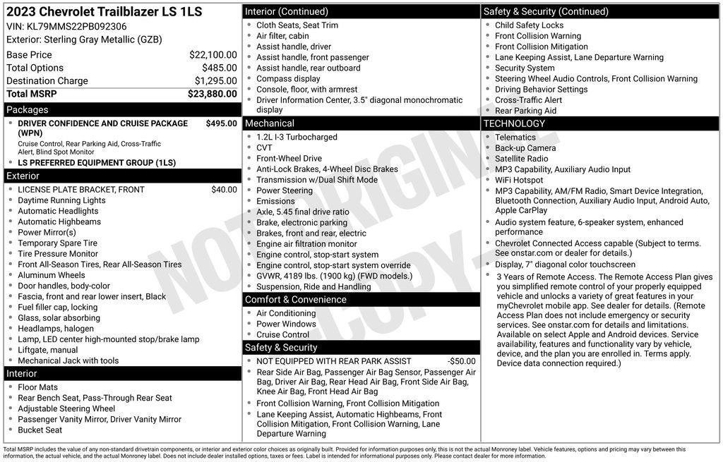 Certified 2023 Chevrolet TrailBlazer LS FWD image 32