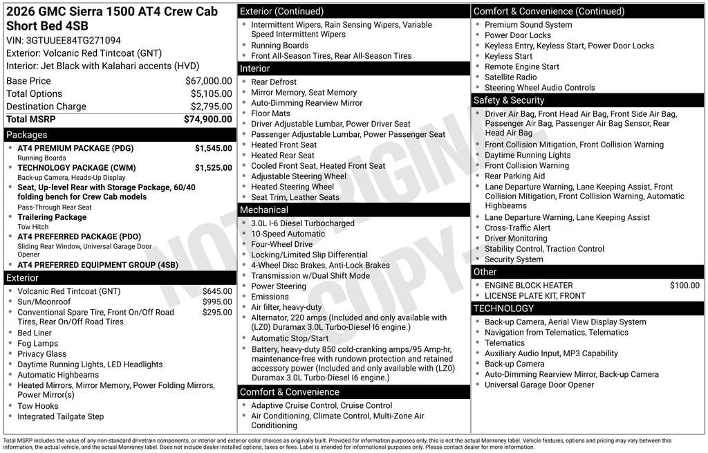 New 2026 GMC Sierra 1500 AT4 w/ AT4 Premium Package AWD/4WD image 35