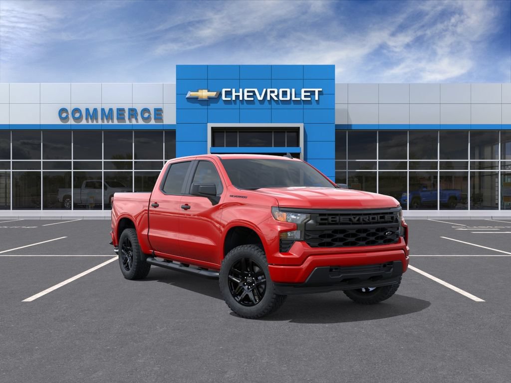 New 2026 Chevrolet Silverado 1500 Custom w/ Turbomax Blackout Package RWD image 1