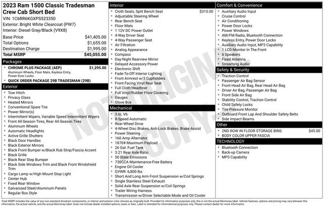 Used 2023 RAM 1500 Tradesman w/ Chrome Plus Package RWD image 15