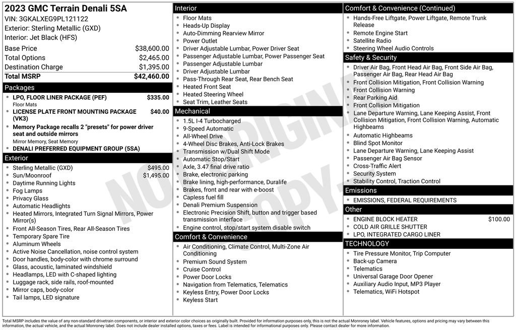 Used 2023 GMC Terrain Denali w/ LPO, Floor Liner Package image 39