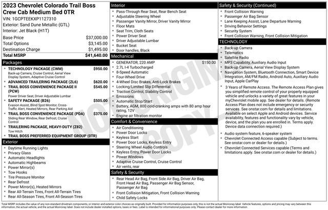 Used 2023 Chevrolet Colorado Trail Boss w/ Technology Package image 36