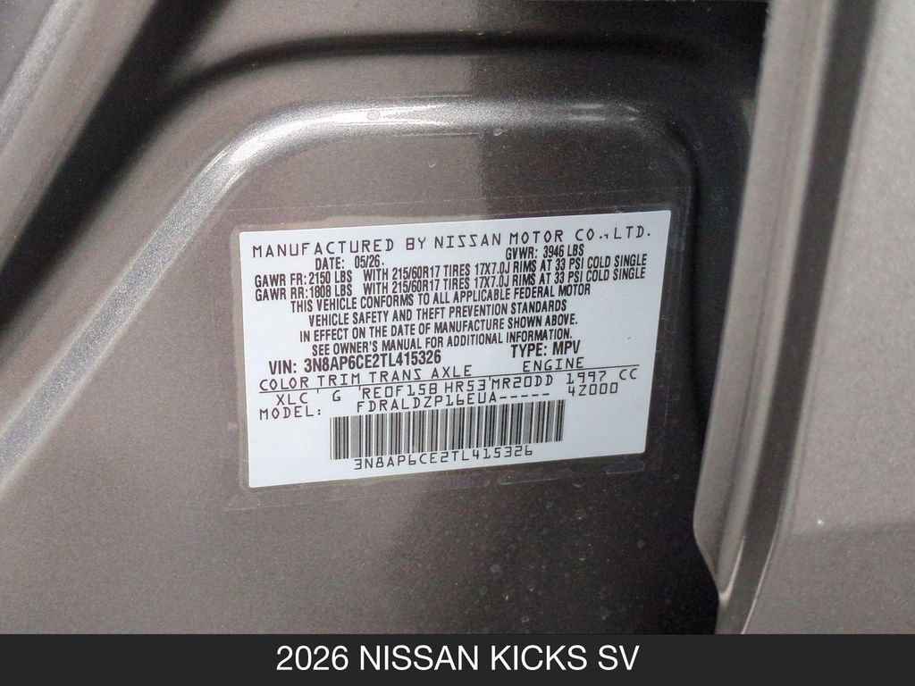 New 2026 Nissan Kicks SV FWD image 25