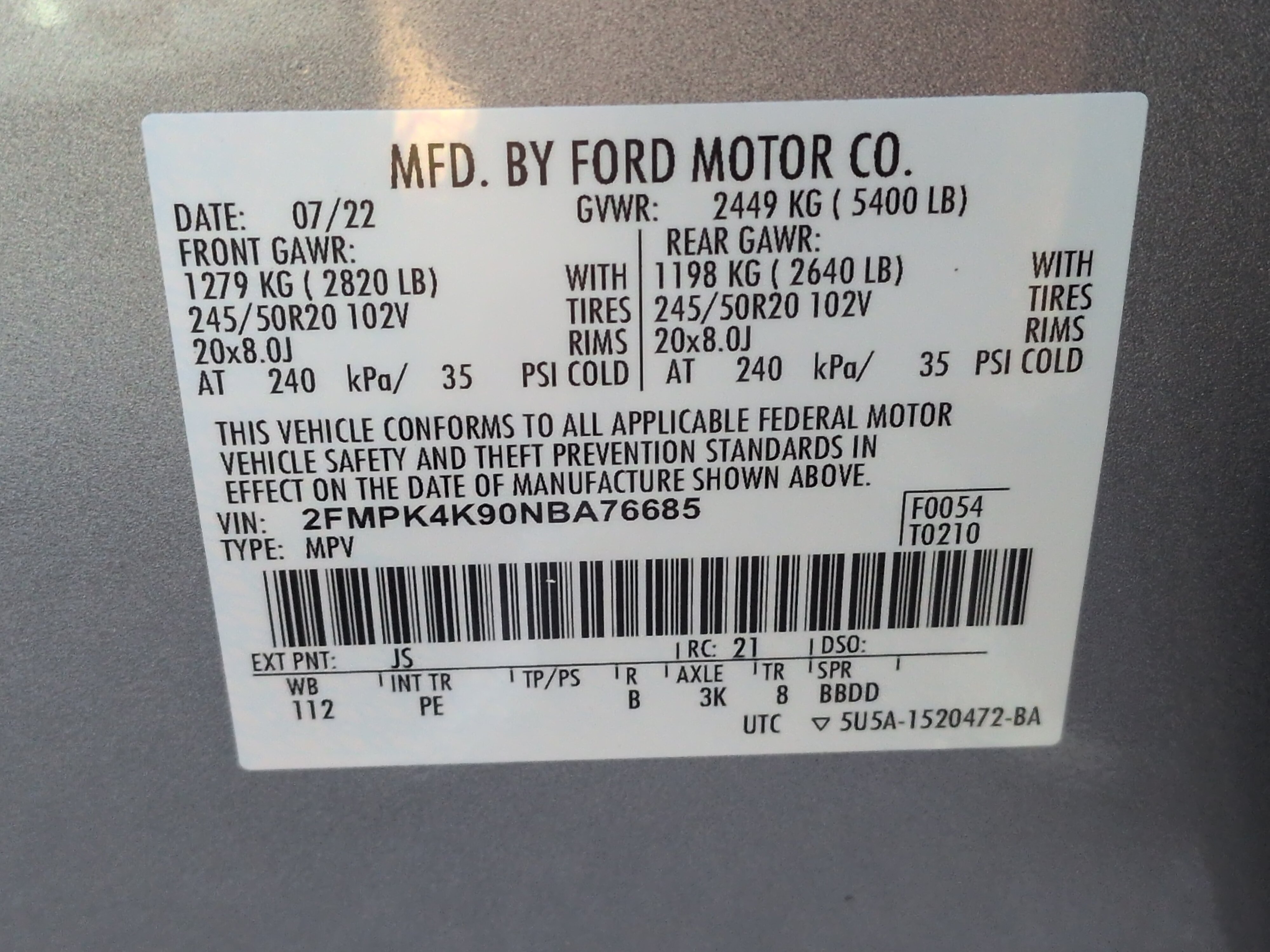 Certified 2022 Ford Edge Titanium w/ Equipment Group 301A AWD/4WD image 29