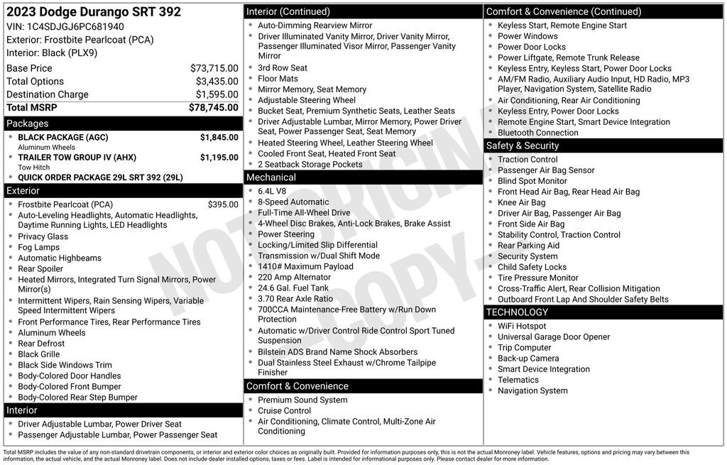 Used 2023 Dodge Durango SRT w/ Black Package image 17