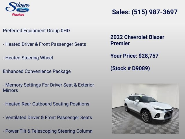 Used 2022 Chevrolet Blazer Premier w/ Enhanced Convenience Package AWD/4WD image 8