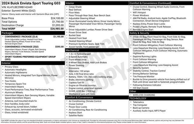 Used 2024 Buick Envista Sport Touring w/ Convenience I Package image 6