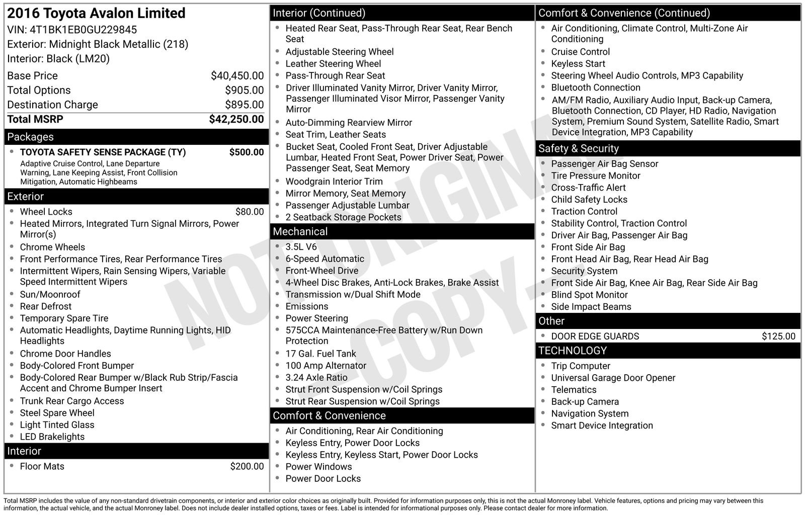 Used 2016 Toyota Avalon Limited w/ Toyota Safety Sense Package image 42