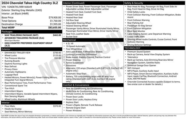 Used 2024 Chevrolet Tahoe High Country w/ Max Trailering Package AWD/4WD image 7