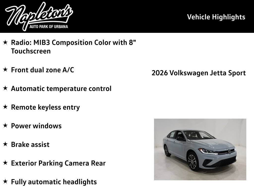 New 2026 Volkswagen Jetta Sport FWD image 15