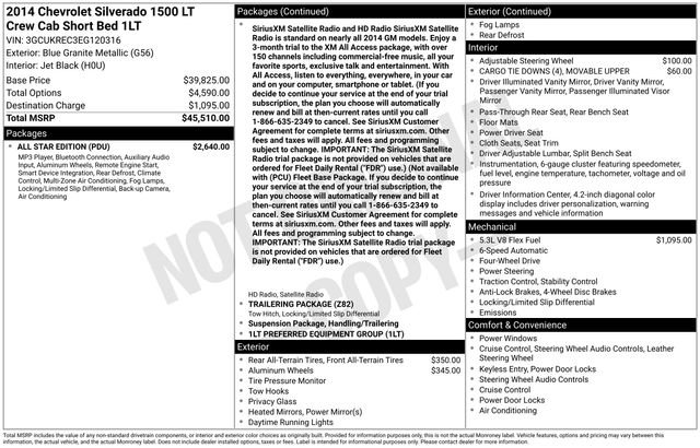 Used 2014 Chevrolet Silverado 1500 LT w/ All Star Edition AWD/4WD image 13