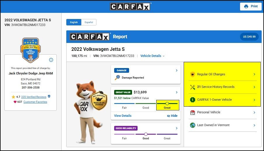 Used 2022 Volkswagen Jetta S FWD image 10