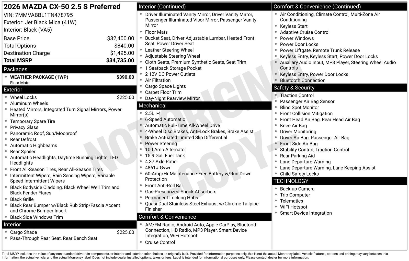 New 2026 MAZDA CX-50 AWD 2.5 S w/ Weather Package image 22