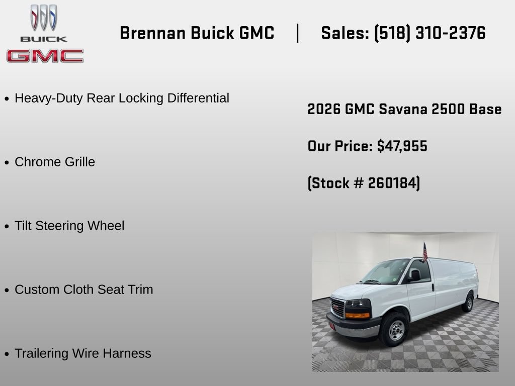 New 2026 GMC Savana 2500 Extended w/ Driver Convenience Package RWD image 12