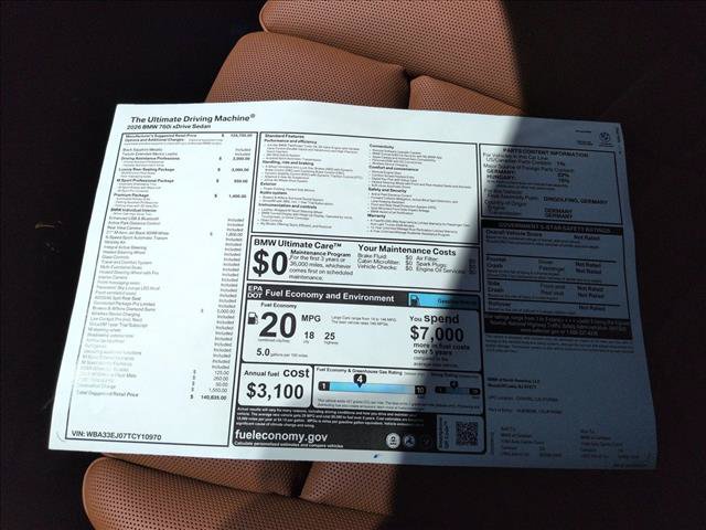 New 2026 BMW 760i xDrive w/ Luxury Rear Seating Package AWD/4WD image 17