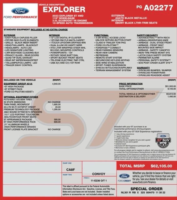 Used 2023 Ford Explorer ST w/ Equipment Group 401A image 23