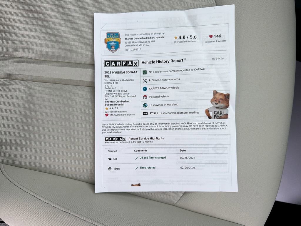 Certified 2023 Hyundai Sonata SEL w/ Cargo Package image 40