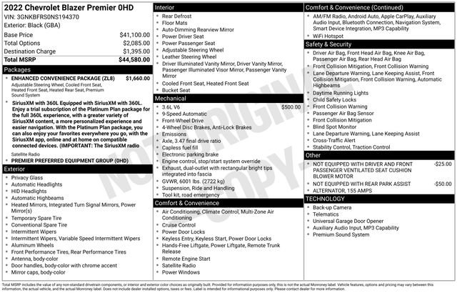 Used 2022 Chevrolet Blazer Premier w/ Enhanced Convenience Package FWD image 36