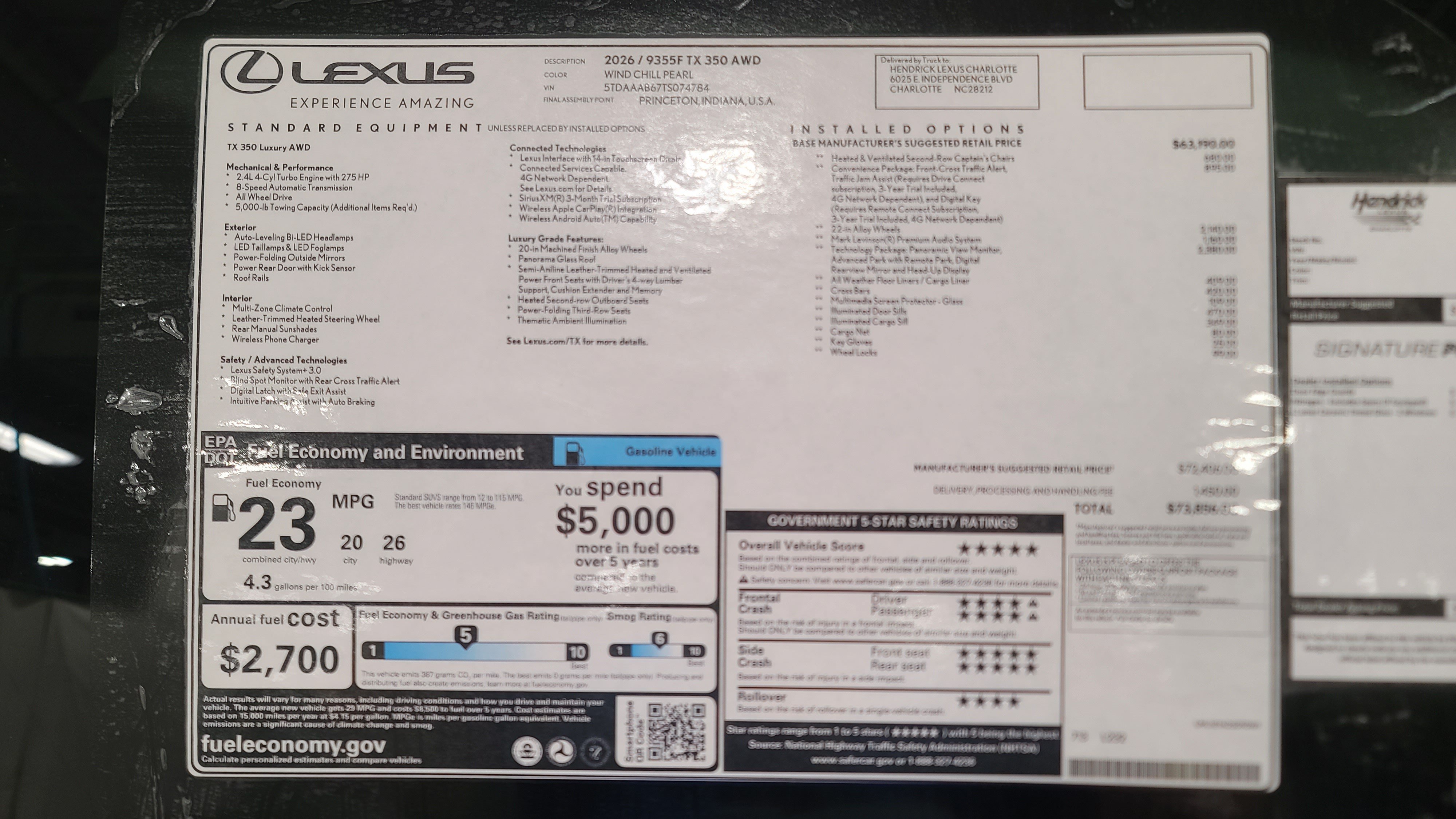 New 2026 Lexus TX 350 AWD w/ Technology Package image 44