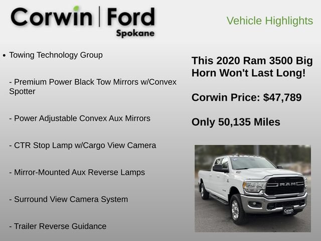 Used 2020 RAM 3500 Big Horn w/ Towing Technology Group AWD/4WD image 6