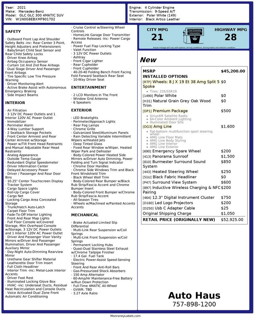 Used 2021 Mercedes-Benz GLC 300 4MATIC w/ AMG Line image 3