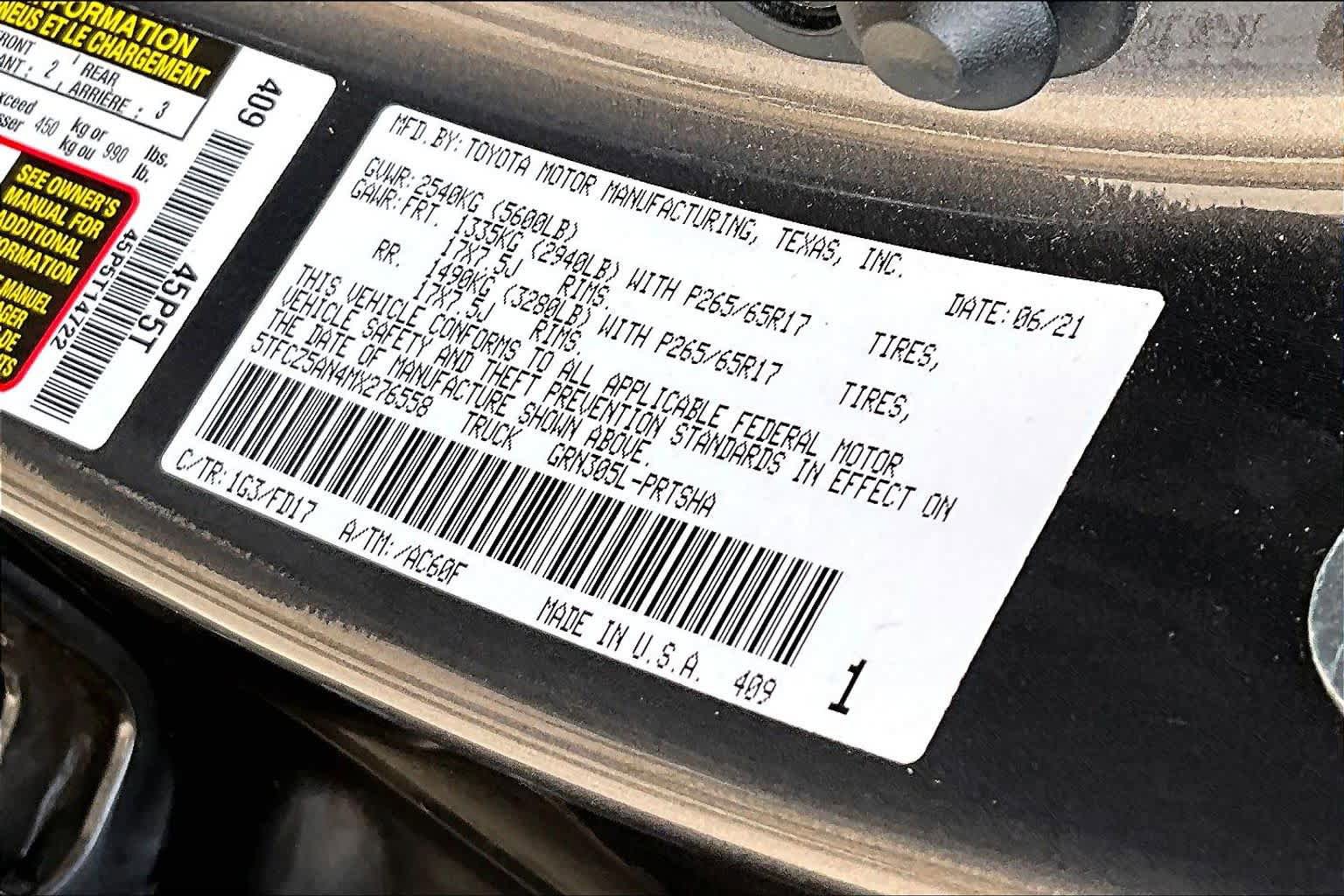Used 2021 Toyota Tacoma TRD Sport w/ Technology Package AWD/4WD image 34