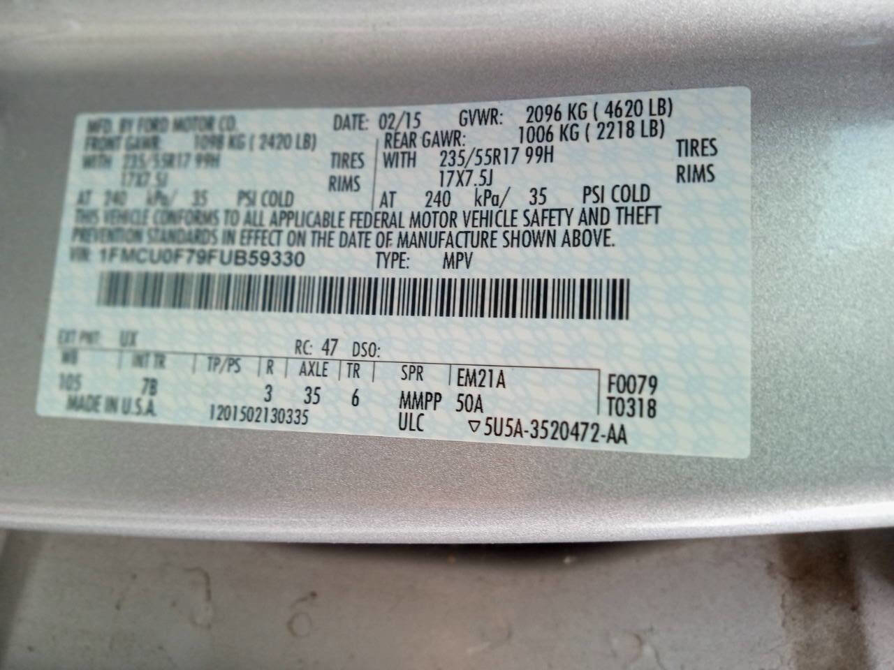 Used 2015 Ford Escape S image 21