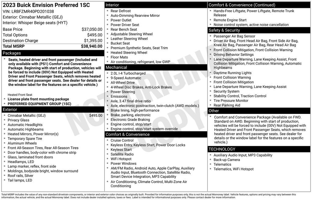 Used 2023 Buick Envision Preferred image 38