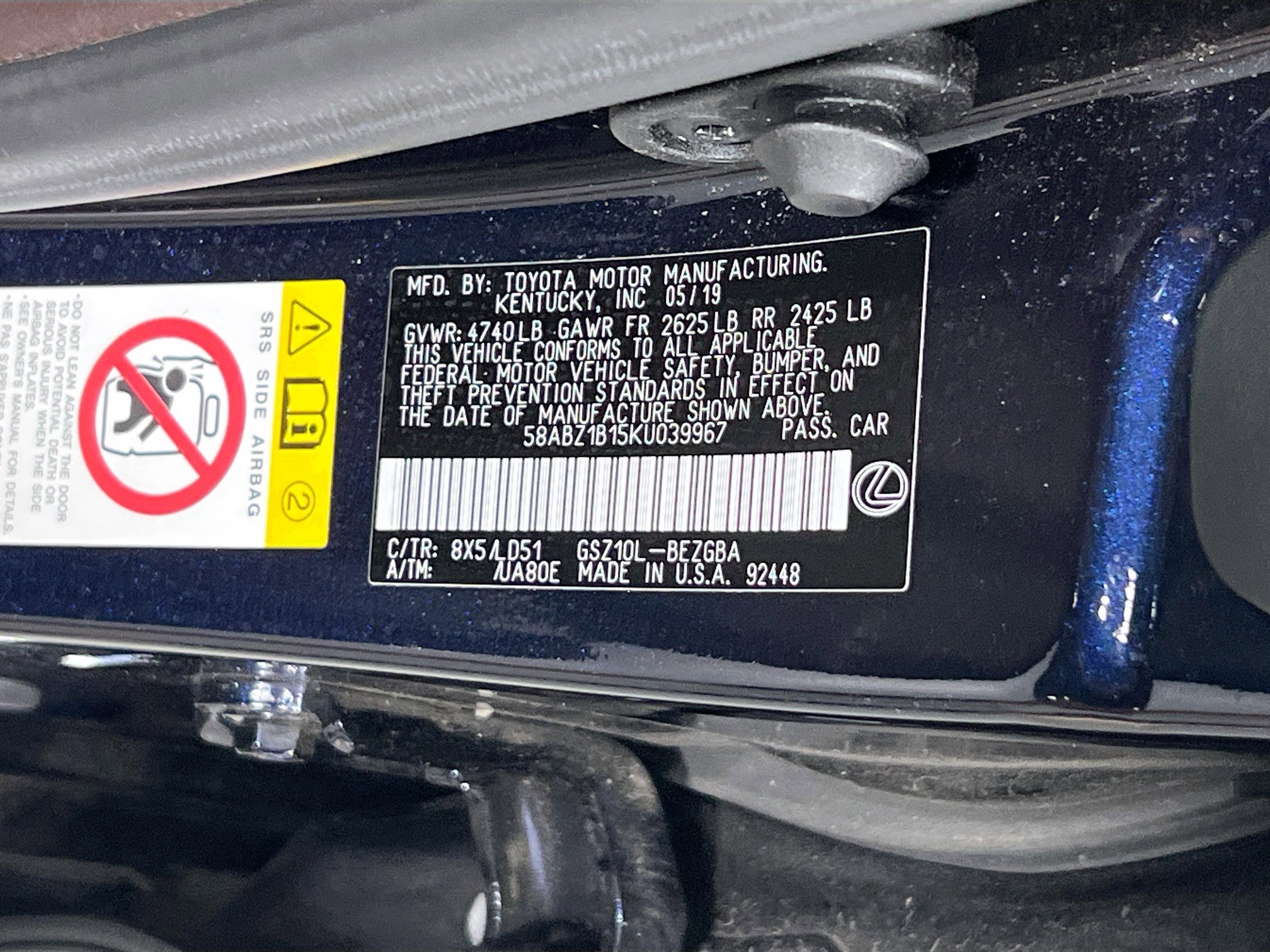 Used 2019 Lexus ES 350 w/ Premium Package image 32