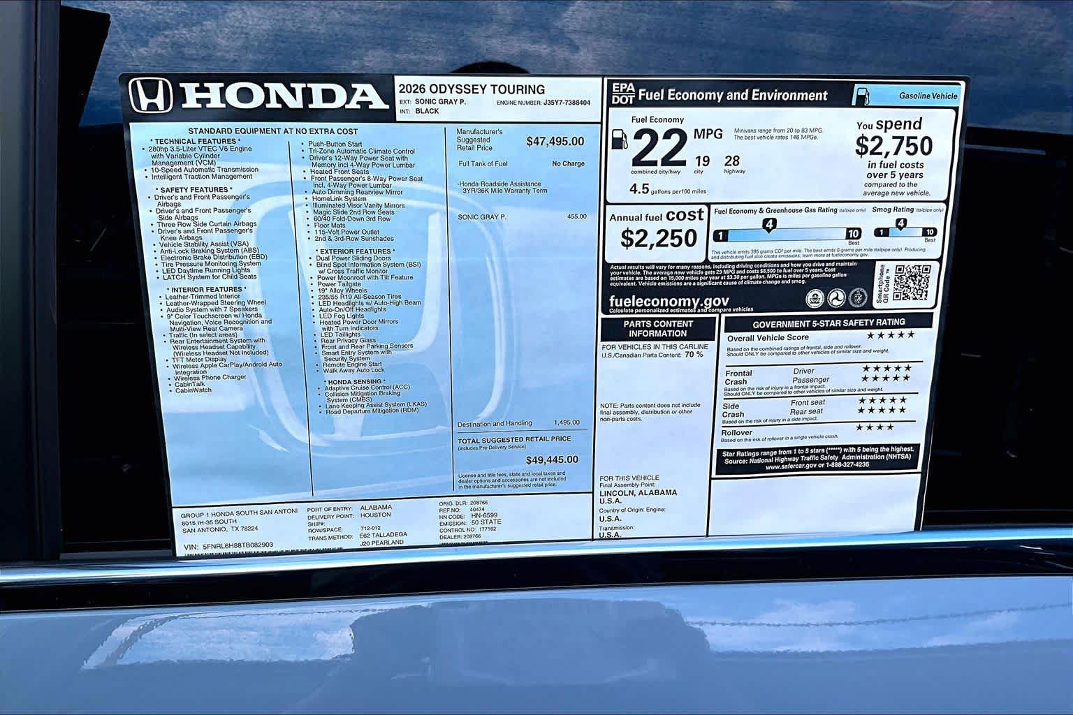 New 2026 Honda Odyssey Touring image 18