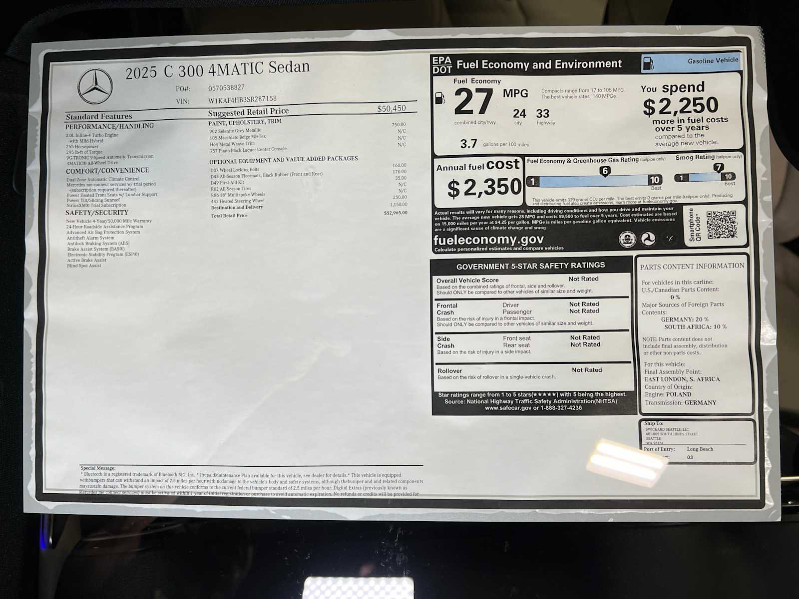 Used 2025 Mercedes-Benz C 300 4MATIC Sedan image 33